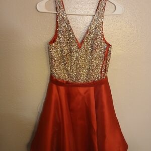 Elegant Red Sequin Kids Dress